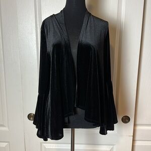 W5 ANTHROPOLOGIE BLACK VELVET BAT WING CARDIGAN